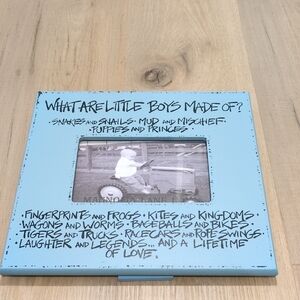 Playful Blue Photo Frame with Fun Text About What Little Boys Are Made Of....